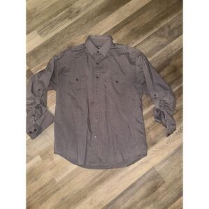Drill Clothing Company Mens Large Button‎ Front Long Sleeve Camp Shirt
